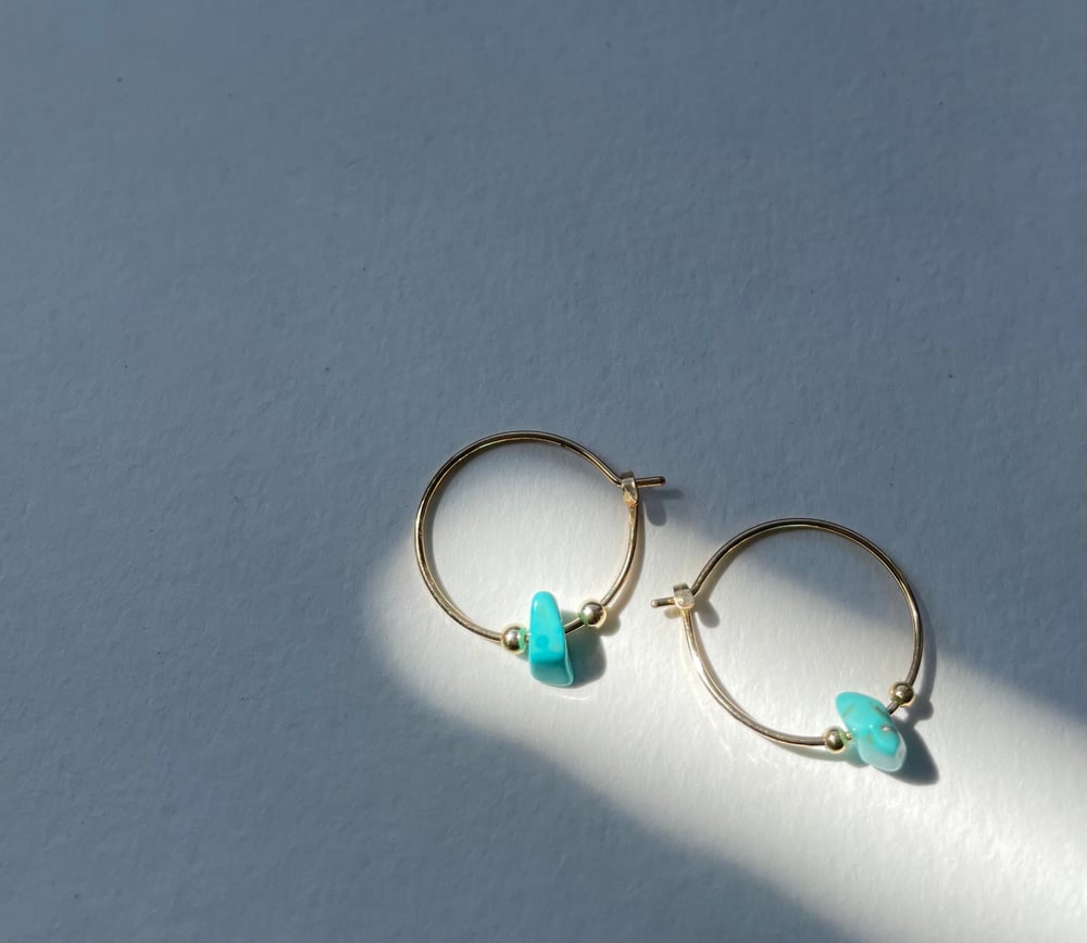 Image of Petite turquoise earrings