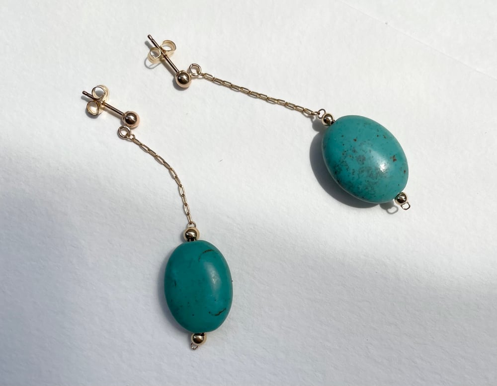 Image of Oval turquoise earrings