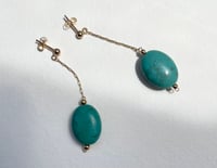 Image 1 of Oval turquoise earrings