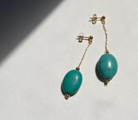 Image 3 of Oval turquoise earrings