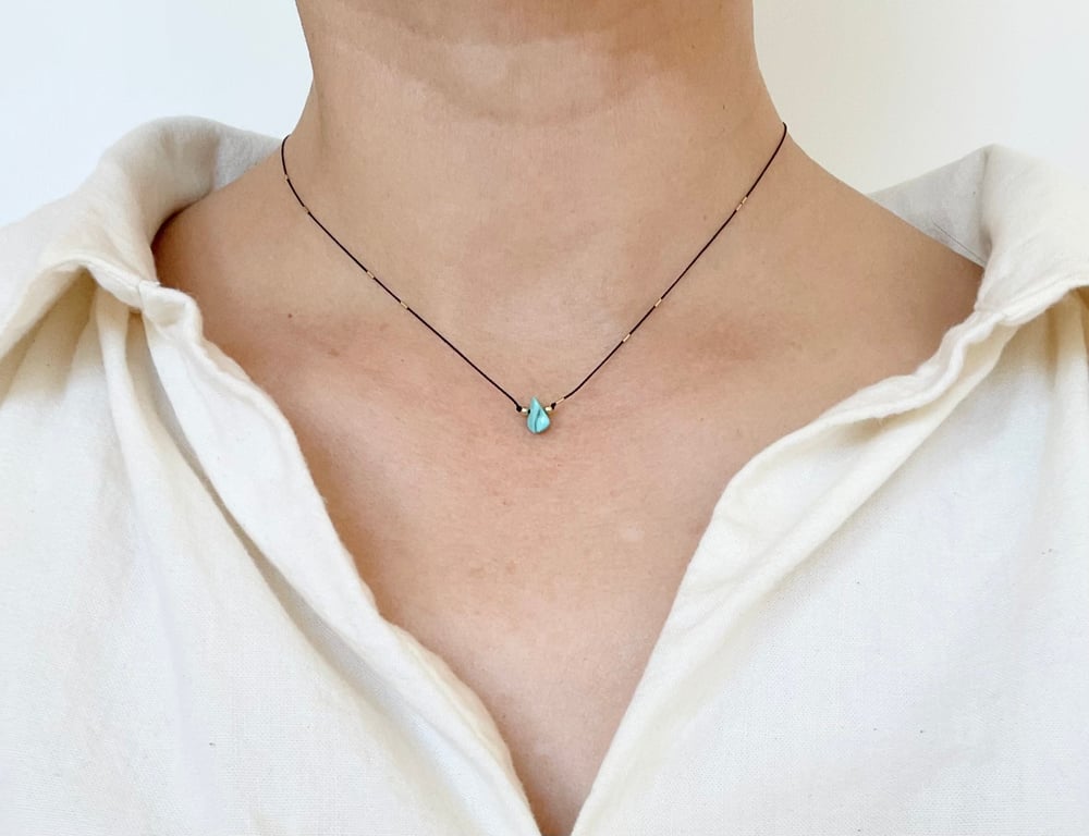 Image of Turquoise silk necklace