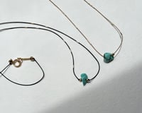 Image 1 of Turquoise silk necklace