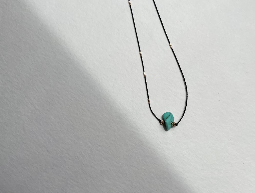 Image of Turquoise silk necklace