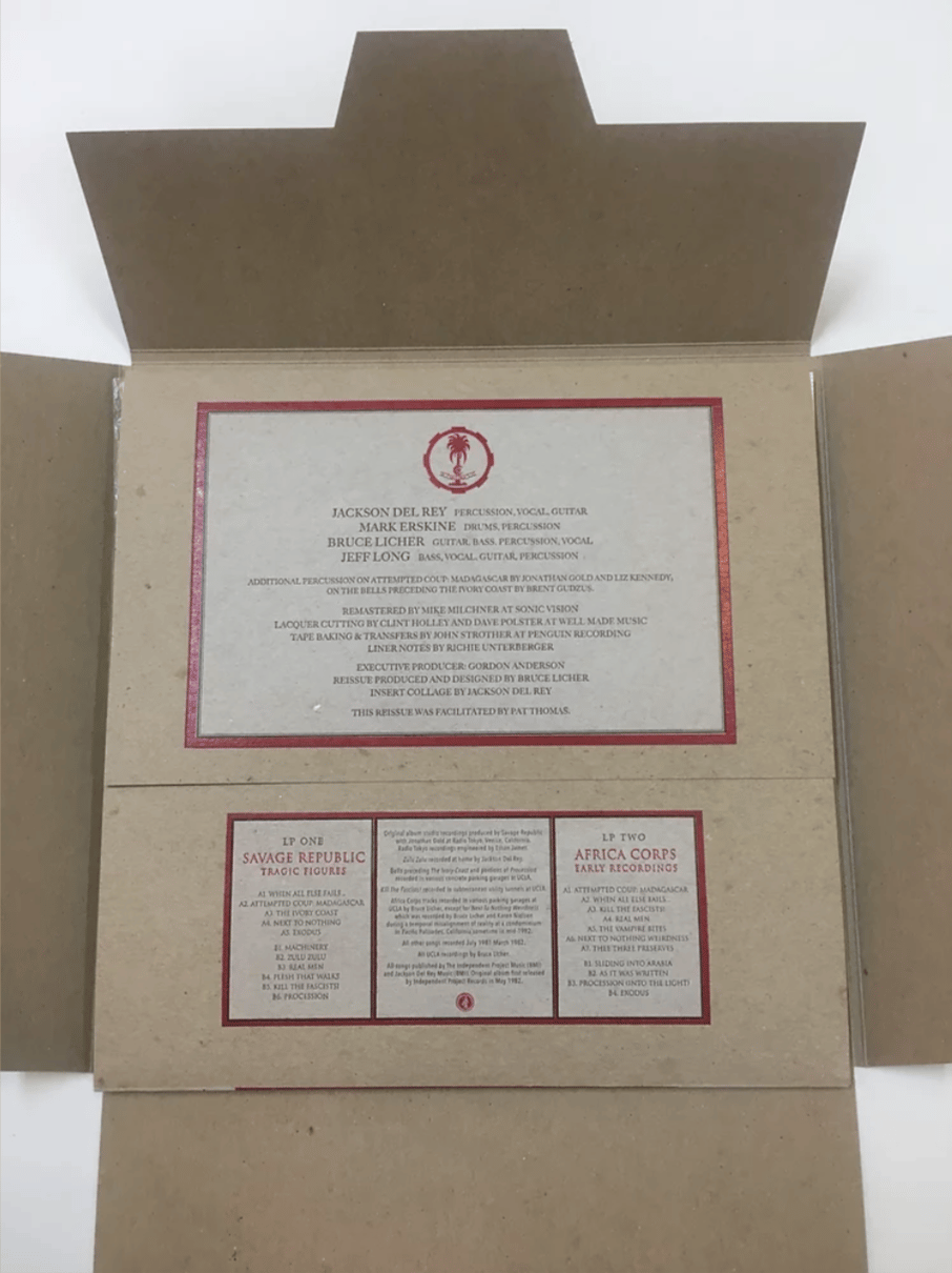 Image of SAVAGE REPUBLIC - Tragic Figures 2xLP (on red)