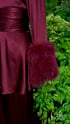 Wine Beverly Lounge Suit w/ Marabou Cuffs  Image 4