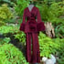Wine Beverly Lounge Suit w/ Marabou Cuffs  Image 2