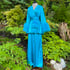 Turquoise Beverly Lounge Suit w/ Marabou Cuffs  Image 2