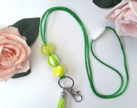 Image 2 of Beaded Lanyard, Teacher Lanyard, Beaded ID Holder, Medical ID Lanyard