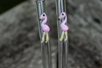 Flamingo Glass Drinking Straw 