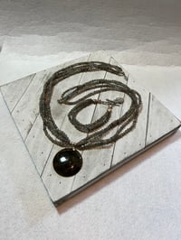 Image 2 of Multi Layer Laborite Necklace with Laborite Charm  + Bracelet 