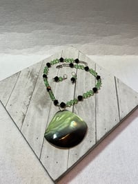 Image 2 of Lime Green to Black Shell With Lime Green/Black Fancy Glass