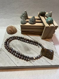 Image 1 of Freshwater Pearls and Agate Charm