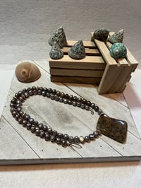 Image 3 of Freshwater Pearls and Agate Charm