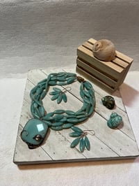 Image 2 of Aventurine Chocker with Sterling Silver Square Charm