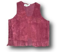 Raspberry Fringe Vest
