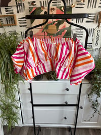 Image 1 of H & M stripe bubble sleeve top