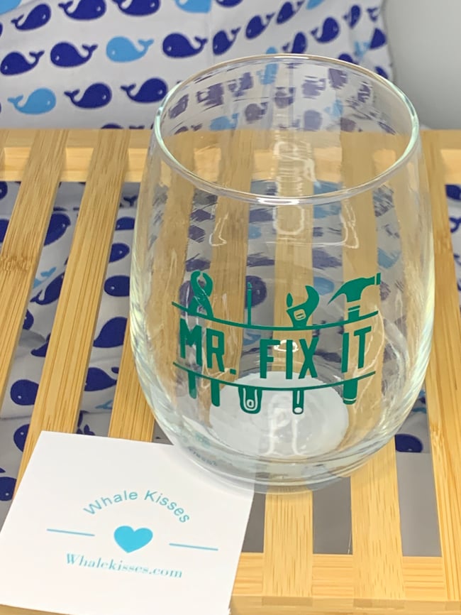 Dad stemless glasses