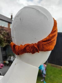 Image 3 of Boho turban Head Band- sari fabric copper orange