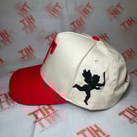 Image 3 of "T" Logo Snapback - Red/Offwhite
