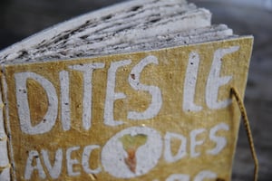 Dites-le avec des fleurs - Livre d'artiste ACAB - papier artisanal - fleurs pressées