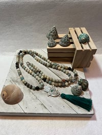 Image 2 of Amazonite and White Metal Tassel