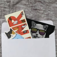 Image 2 of Poets Square Cats Sticker Pack 2 - Sad Boy Summer & Monkey TNR 