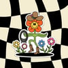Cowgirl Flower Sticker