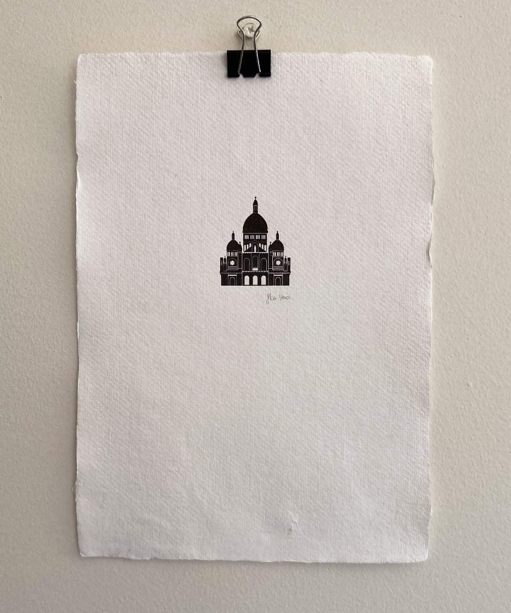 Image of sacré cœur paris | letterpress print, limited edition 1/100