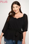 V-CROSSED W/WAIST CROSSED - PLUS SIZE