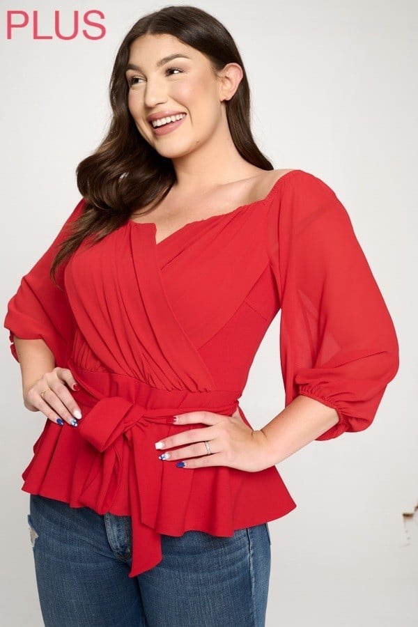 V-CROSSED W/WAIST CROSSED - PLUS SIZE