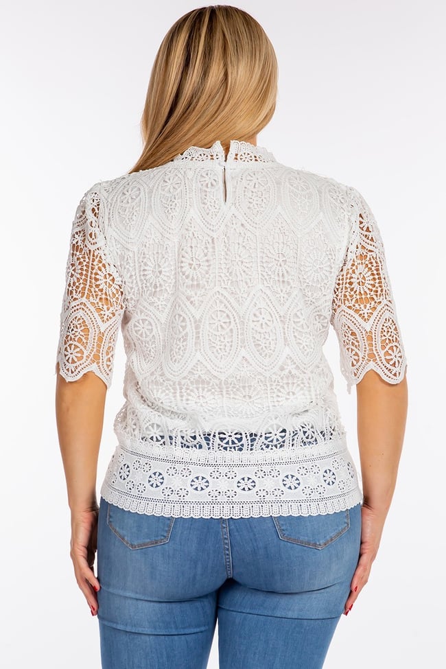 WHITE LACE BLOUSE - PLUS SIZE