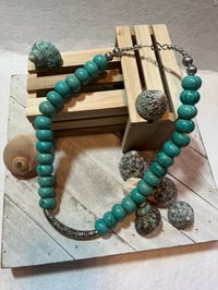 Image 2 of Turquoise and White Metal Accent