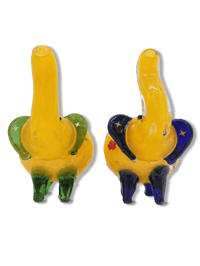 Image 1 of Large Yellow Flower Elephant Glass Pipes