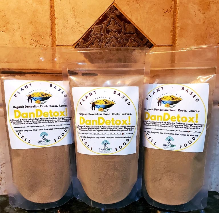 DanDetox! Raw Dandelion Root-Leaf Powder/ Air-Dried Leaf Flakes. Liver-Bladder-Menopause-Prostate