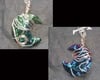 Green/purple Electric plated Quartz crescent wire wrapped necklace