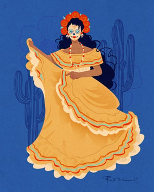 Image of 8x10 Day of the Dead - Yellow Dress