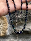 Black Welo Opal Necklace, Black Welo Opal Hand Knotted Gemstone Necklace with Extension Chain