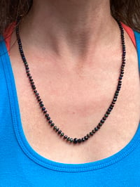 Image 5 of Black Welo Opal Necklace, Black Welo Opal Hand Knotted Gemstone Necklace with Extension Chain