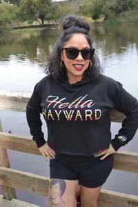Image 1 of Hella Hayward serape crop hoodie