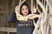 Image 3 of Hella Hayward serape crop hoodie