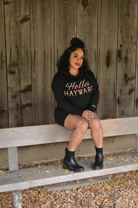 Image 4 of Hella Hayward serape crop hoodie