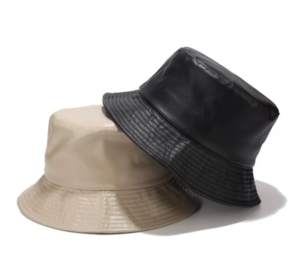 Image of Faux Leather Bucket Hats