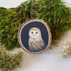 Original Art: Barn Owl birch token
