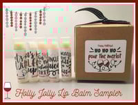 Image 1 of Holly Jolly Lip Balm Sampler Gift Box - Holiday Lip Balm Gift Set 