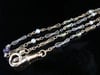 VICTORIAN 18CT PLATINUM SUFFRAGETTE PERIDOT AMETHYST PEARL CHAIN 16.5" 10G