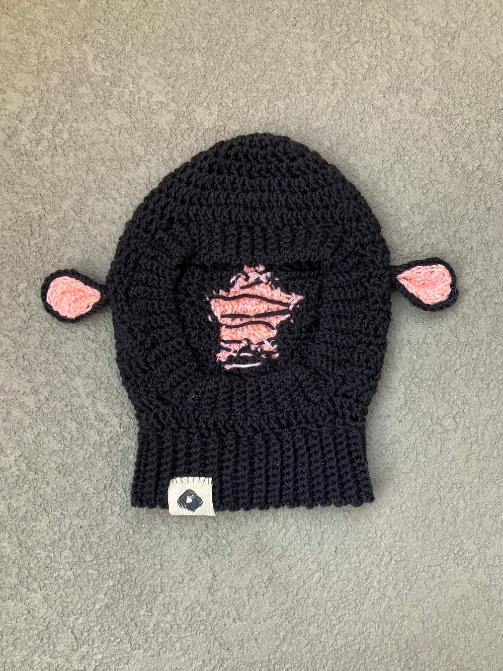 Black Lamb Balaclava with Pink Star (for Mayra)