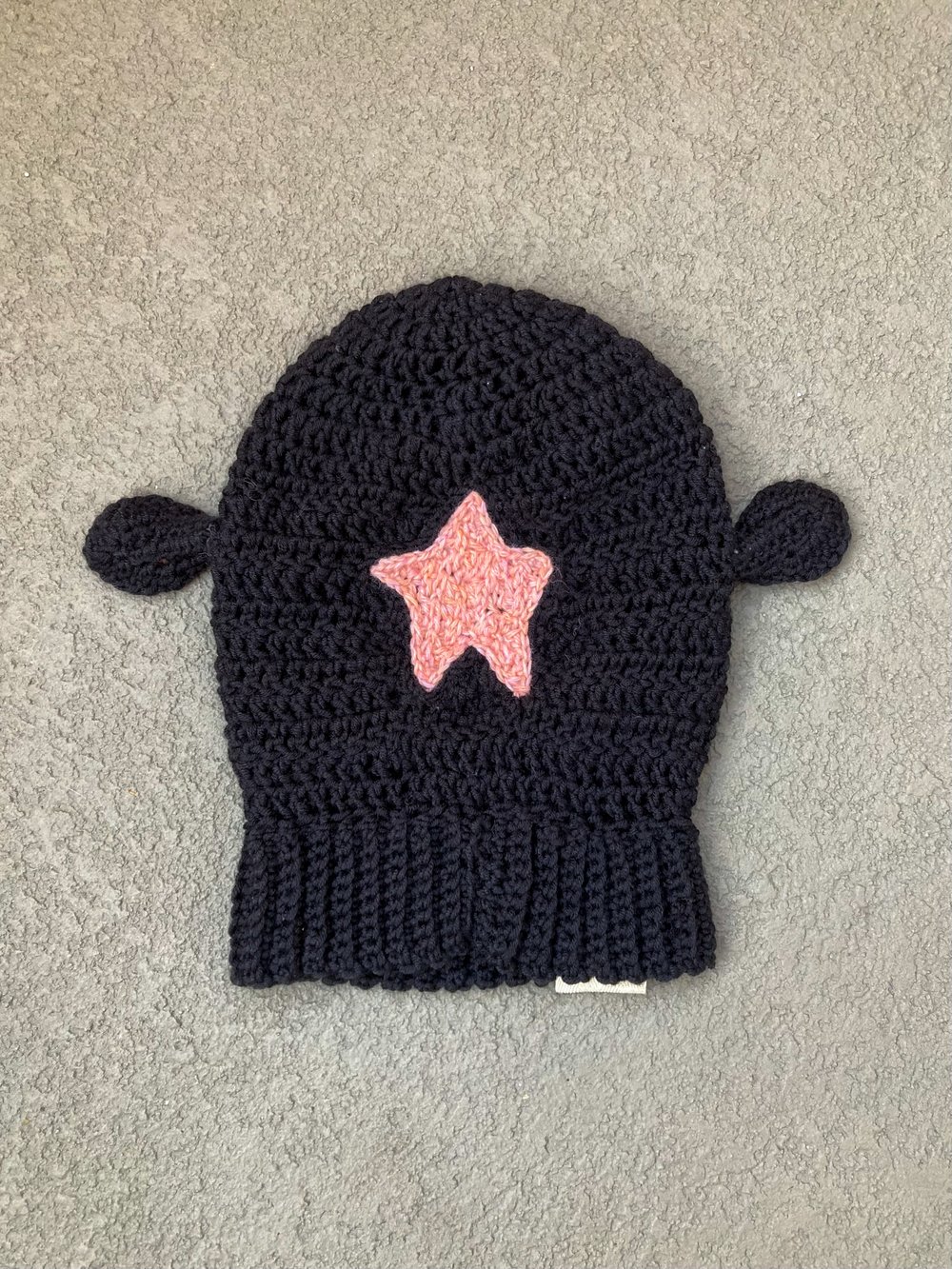 Black Lamb Balaclava with Pink Star (for Mayra)