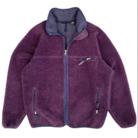 Image 2 of Vintage Patagonia Retro Pile Cardigan - Eggplant & Navy 