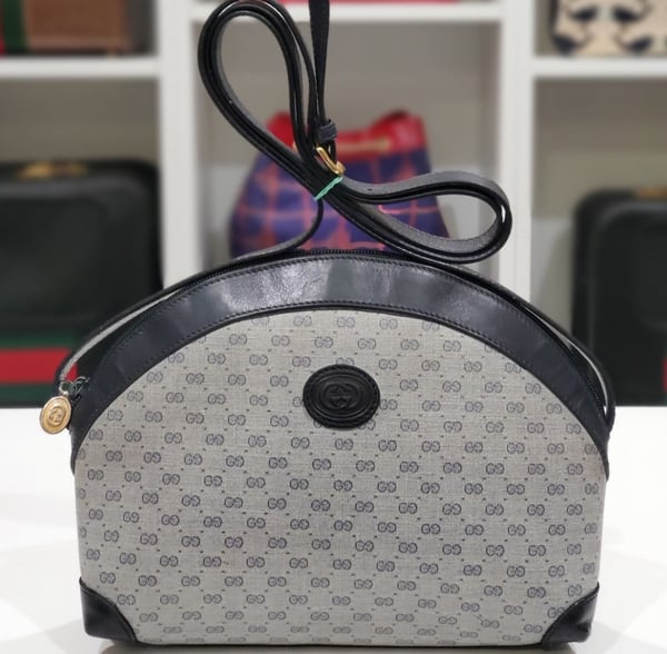 Image of Vtg. Gucci Blue Mini Monogram Cross Body Bag