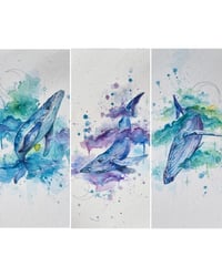 Image 1 of Cosmic Whale Triptych (set of 3) 